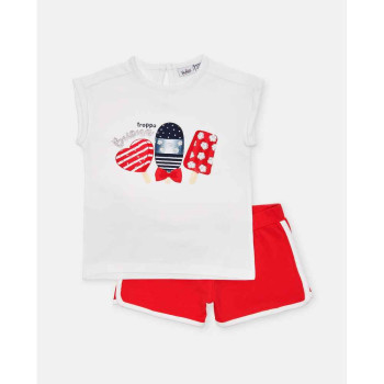 BLUKIDS TRENERKA KOMPLET  JOGGING SET BRIL.W./POISETTIA 