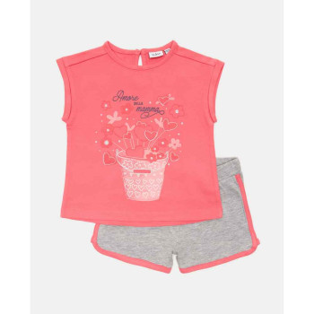 BLUKIDS TRENERKA KOMPLET  JOGGING SET PINKLEMON./GREYMEL1 