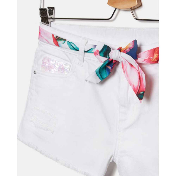 BLUKIDS SORC SHORTS WHITE DENIM 