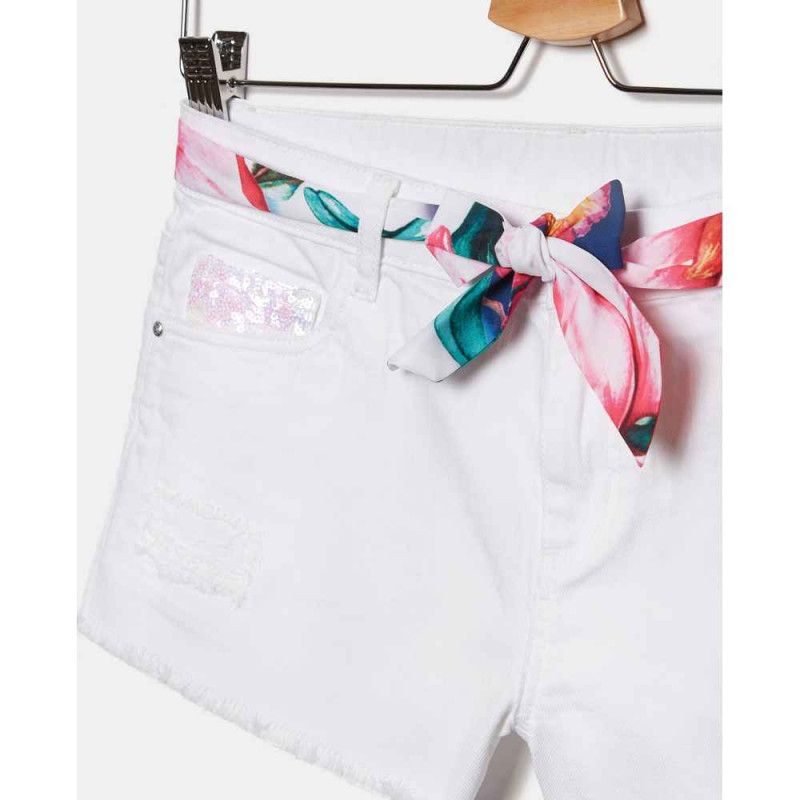 BLUKIDS SORC SHORTS WHITE DENIM 