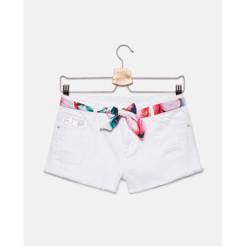 BLUKIDS SORC SHORTS WHITE DENIM 