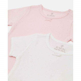 BLUKIDS MAJICA KRATAK RUKAV PK 2 GIRL T-SHIRTS BIANCO/ROSA 