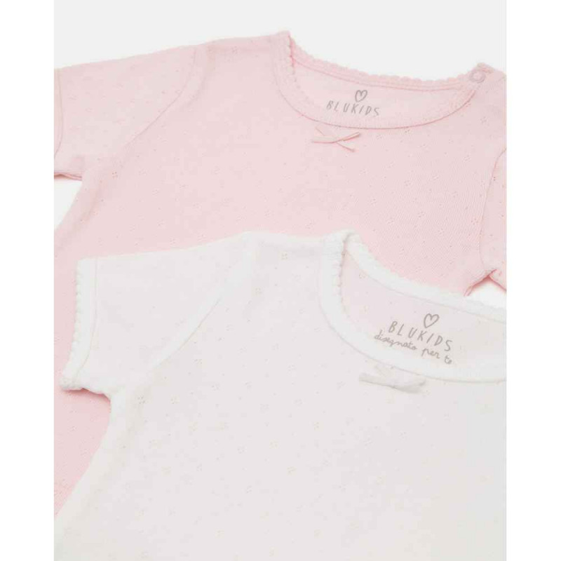 BLUKIDS MAJICA KRATAK RUKAV PK 2 GIRL T-SHIRTS BIANCO/ROSA