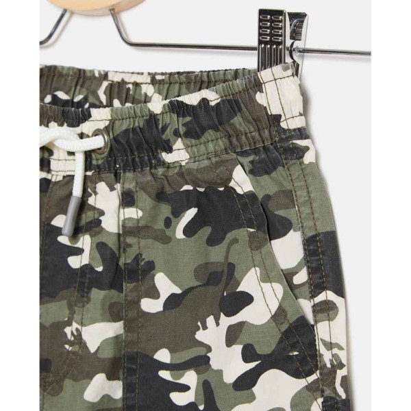 BLUKIDS SORC POPELINE SHORTS CAMOUFLAGE GREEN