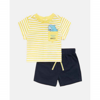 BLUKIDS SET SET BOY STRIPES YELLOW DRESS BLUES 