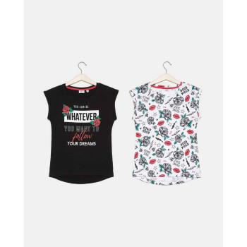 BLUKIDS MAJICA KRATAK RUKAV T-SHIRT BIPACK +BRIGHT WHITE AOP 