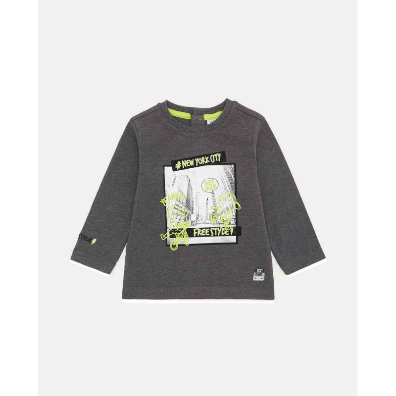 BLUKIDS MAJICA DUG RUKAV TSHIRT MEDIUM GREY MELANGE