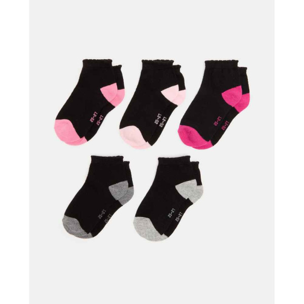 BLUKIDS CARAPE PK 5 ANKLE SOLID BLACK BLACK BEAN
