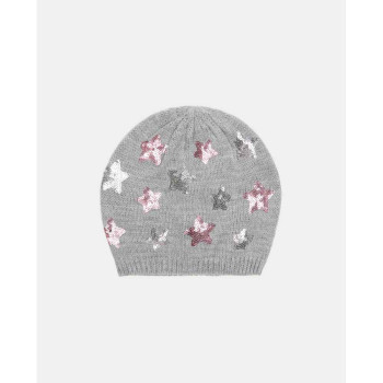 BLUKIDS KAPA HAT TRICOT STARS SEQUINS GREY MELANGE 