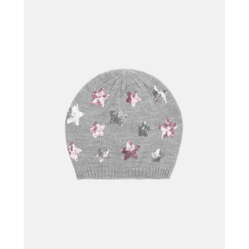 BLUKIDS KAPA HAT TRICOT STARS SEQUINS GREY MELANGE