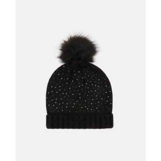 BLUKIDS KAPA HAT TRICOT PONPON BLACK ANTHRACITE