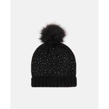 BLUKIDS KAPA HAT TRICOT PONPON BLACK ANTHRACITE 