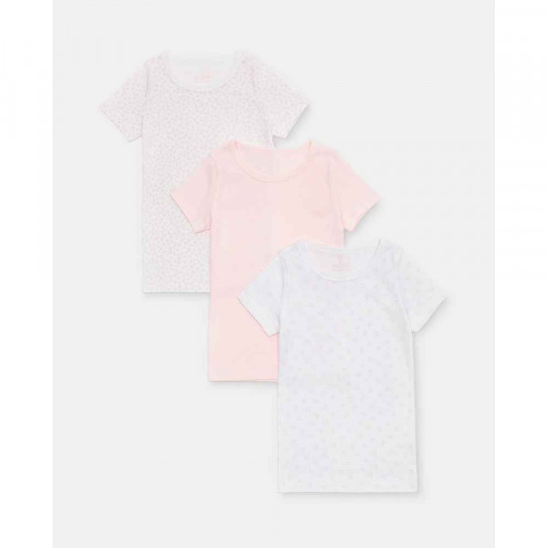 BLUKIDS MAJICA KRATAK RUKAV PK 3 T-SHIRTS 2/8 WHITE/PINK