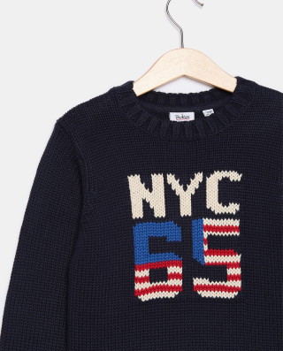 BLUKIDS DZEMPER ROUND NECK DARK NAVY