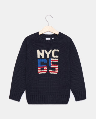 BLUKIDS DZEMPER ROUND NECK DARK NAVY