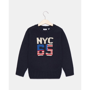 BLUKIDS DZEMPER ROUND NECK DARK NAVY 