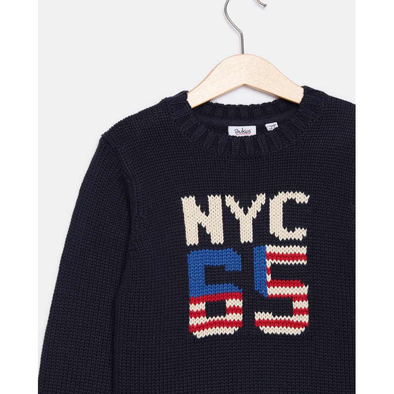BLUKIDS DZEMPER ROUND NECK DARK NAVY