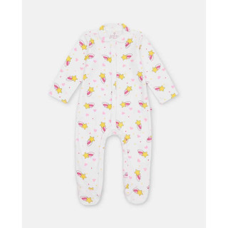 BLUKIDS ZEKA GIRL VELOUR ROMPER BARELY PINK