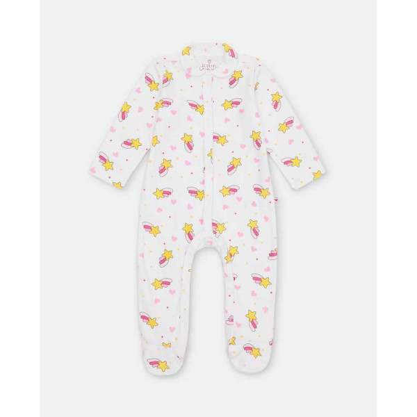 BLUKIDS ZEKA GIRL VELOUR ROMPER BARELY PINK