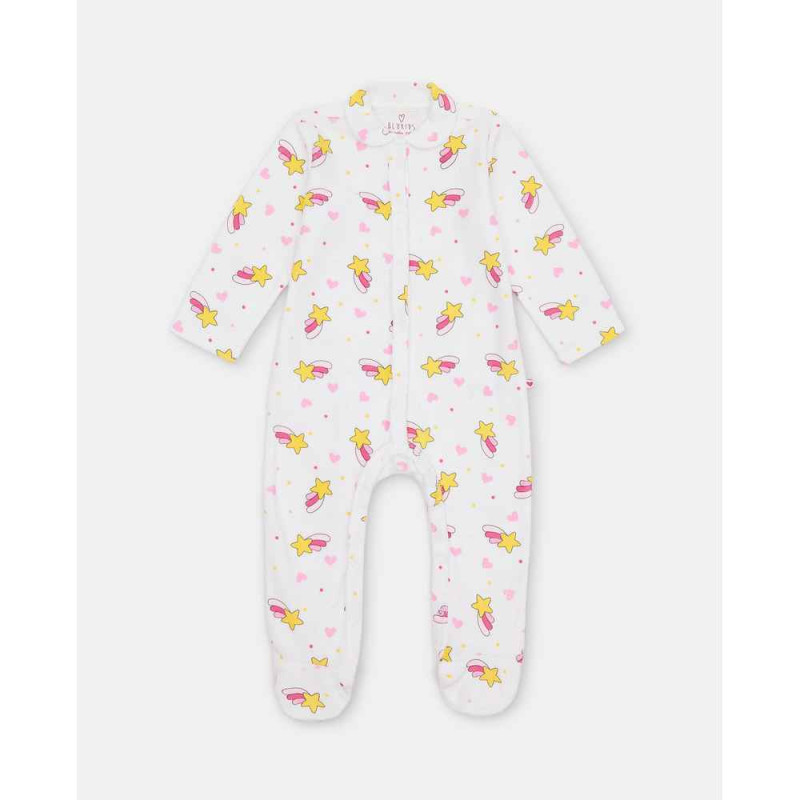 BLUKIDS ZEKA GIRL VELOUR ROMPER BARELY PINK