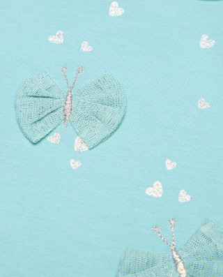 BLUKIDS MAJICA DUG RUKAV HIGH NECK W/APPLICATION AQUIFER 