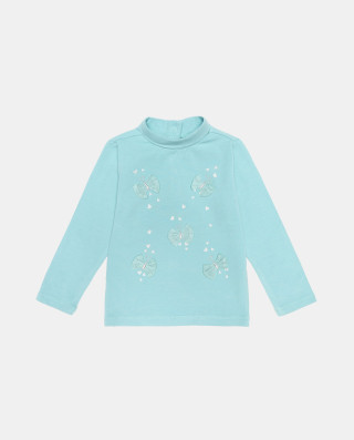 BLUKIDS MAJICA DUG RUKAV HIGH NECK W/APPLICATION AQUIFER 