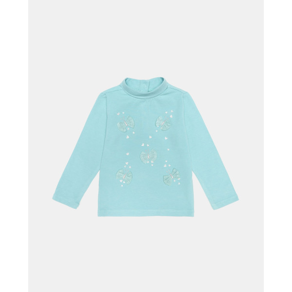 BLUKIDS MAJICA DUG RUKAV HIGH NECK W/APPLICATION AQUIFER 