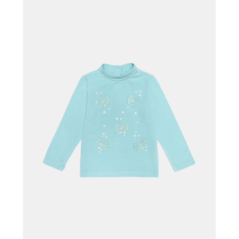 BLUKIDS MAJICA DUG RUKAV HIGH NECK W/APPLICATION AQUIFER 