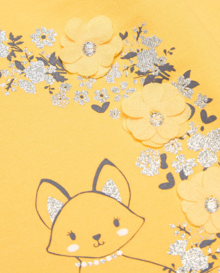 BLUKIDS MAJICA DUG RUKAV HIGH NECK W/APPLICATION YOLK YELLOW 