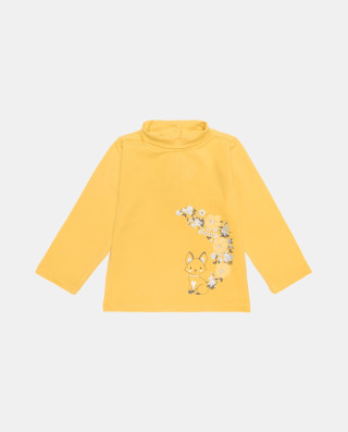 BLUKIDS MAJICA DUG RUKAV HIGH NECK W/APPLICATION YOLK YELLOW 