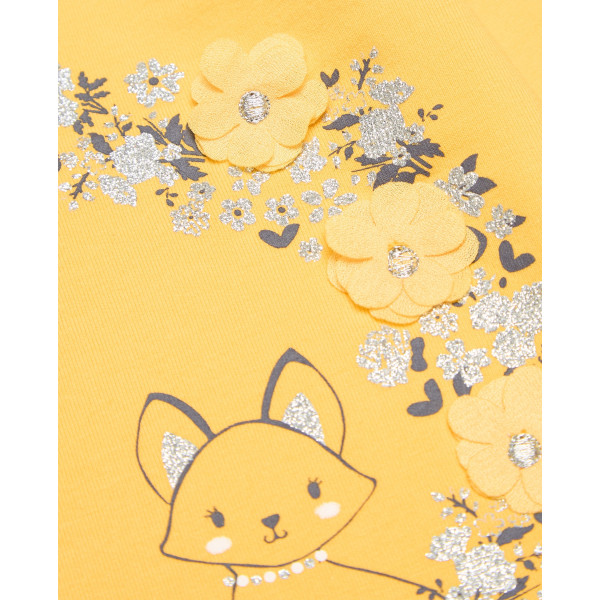 BLUKIDS MAJICA DUG RUKAV HIGH NECK W/APPLICATION YOLK YELLOW 