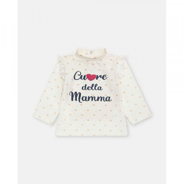 BLUKIDS ROLKA T-SHIRT W/ROUCHES + PRINTBLANC DE BLANC