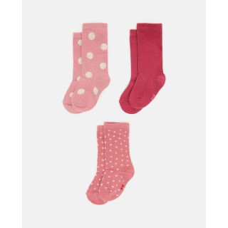 BLUKIDS CARAPE PK 3 LONG SOCKS GIRL ROSE TAN