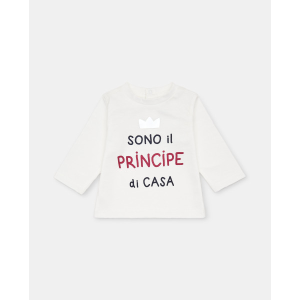 BLUKIDS MAJICA DUG RUKAV T-SHIRT PRINCIPE BOY BLANC DE BLANC