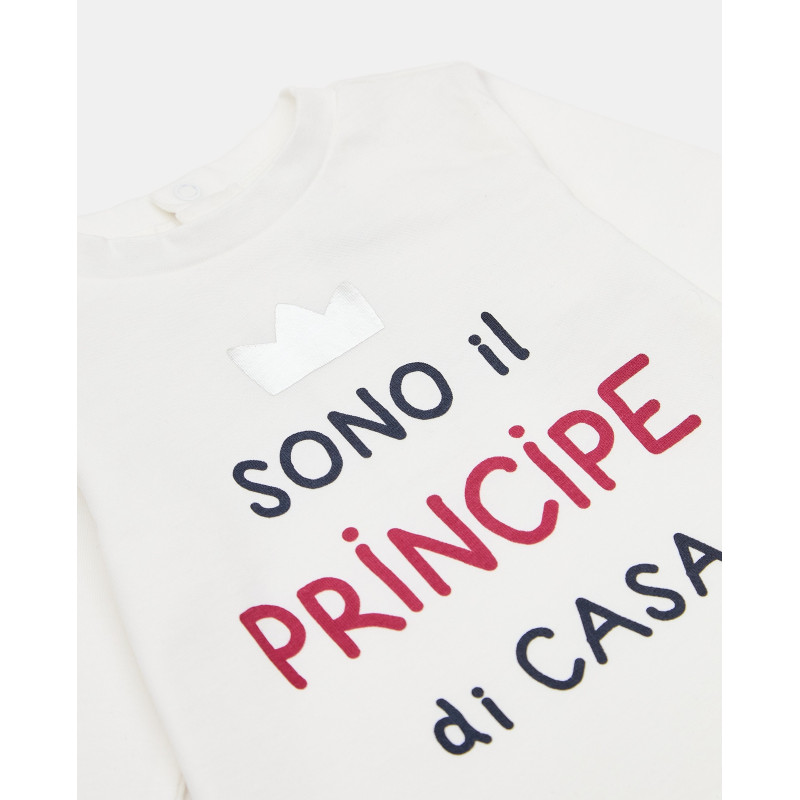 BLUKIDS MAJICA DUG RUKAV T-SHIRT PRINCIPE BOY BLANC DE BLANC