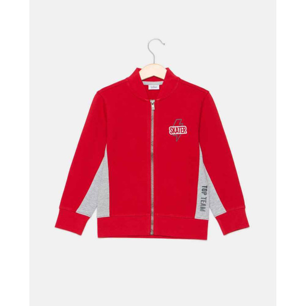 BLUKIDS DUKSERICA FULL ZIP NO HOOD SCARLET SAGE