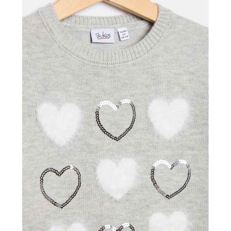 BLUKIDS DZEMPER JUMPER LIGHT GREY MELANGE