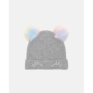 BLUKIDS KAPA HAT PONPON RAINBOW GREY MELANGE
