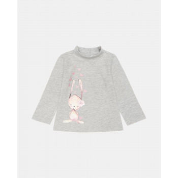 BLUKIDS MAJICA DUG RUKAV HIGH NECK GREY MELANGE 