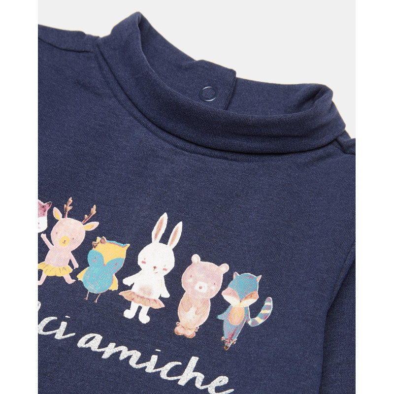 BLUKIDS MAJICA DUG RUKAV HIGH NECK BLUE MELANGE 