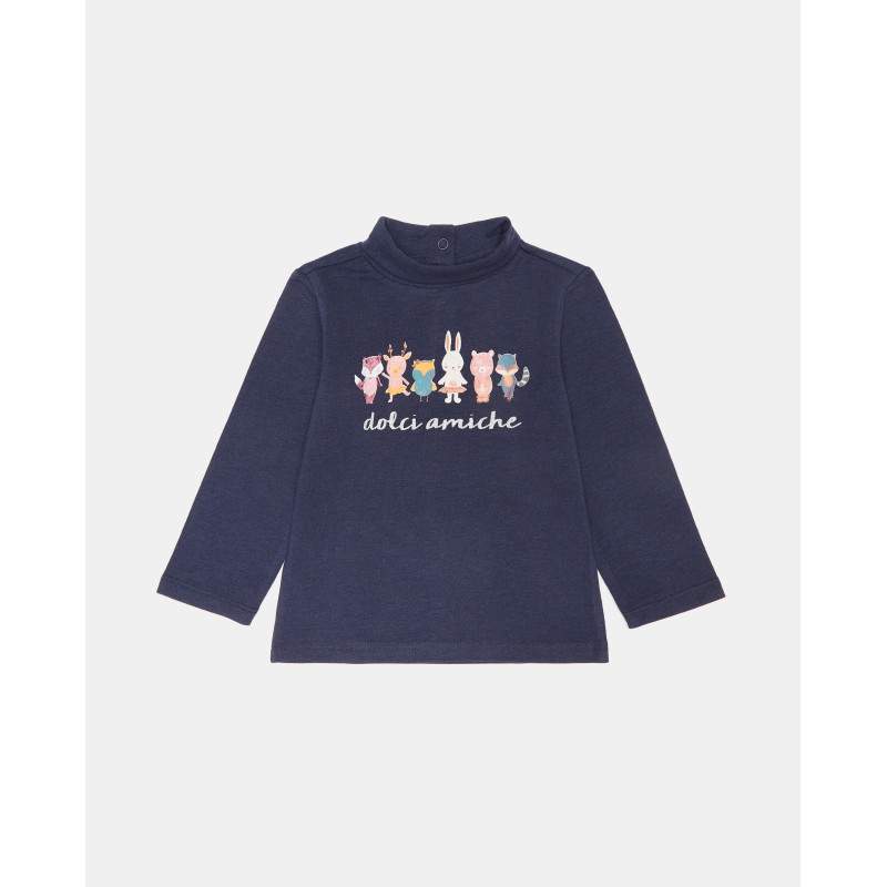 BLUKIDS MAJICA DUG RUKAV HIGH NECK BLUE MELANGE 