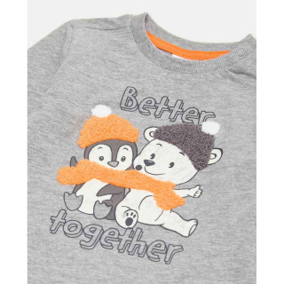 BLUKIDS MAJICA DUG RUKAV TSHIRT MEDIUM GREY MELANGE