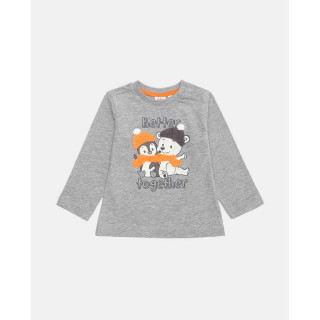 BLUKIDS MAJICA DUG RUKAV TSHIRT MEDIUM GREY MELANGE