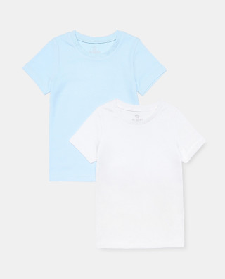 BLUKIDS MAJICA KRATAK RUKAV PK 2 T-SHIRTS 2/8 INLOCK WHITE/LT BLUE 