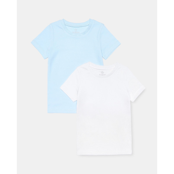 BLUKIDS MAJICA KRATAK RUKAV PK 2 T-SHIRTS 2/8 INLOCK WHITE/LT BLUE 