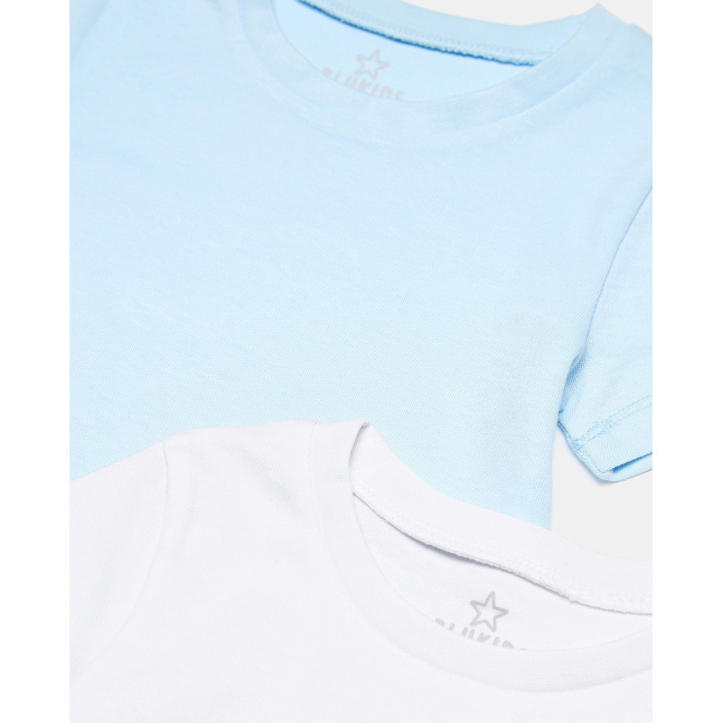 BLUKIDS MAJICA KRATAK RUKAV PK 2 T-SHIRTS 2/8 INLOCK WHITE/LT BLUE 