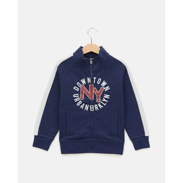 BLUKIDS DUKSERICA FULL ZIP NO HOOD MEDIEVAL BLUE