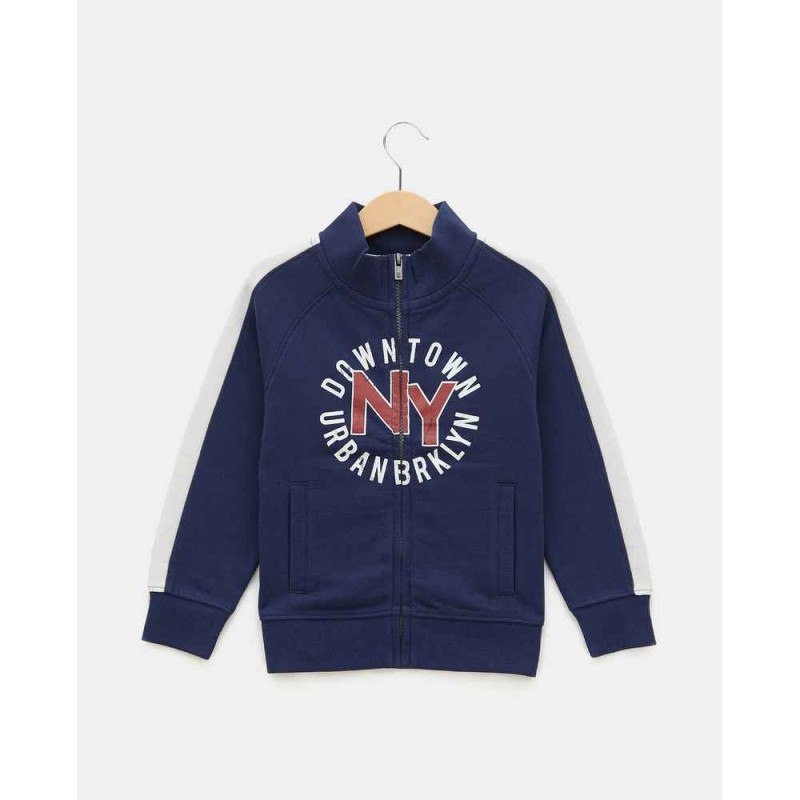 BLUKIDS DUKSERICA FULL ZIP NO HOOD MEDIEVAL BLUE
