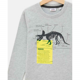 BLUKIDS MAJICA DUG RUKAV T-SHIRT LIGHT GREY MELANGE