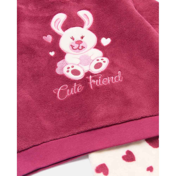 BLUKIDS PIDZAMA CORAL FLEECE PYJAMAS GIRLRASPBERRY RADIANCE